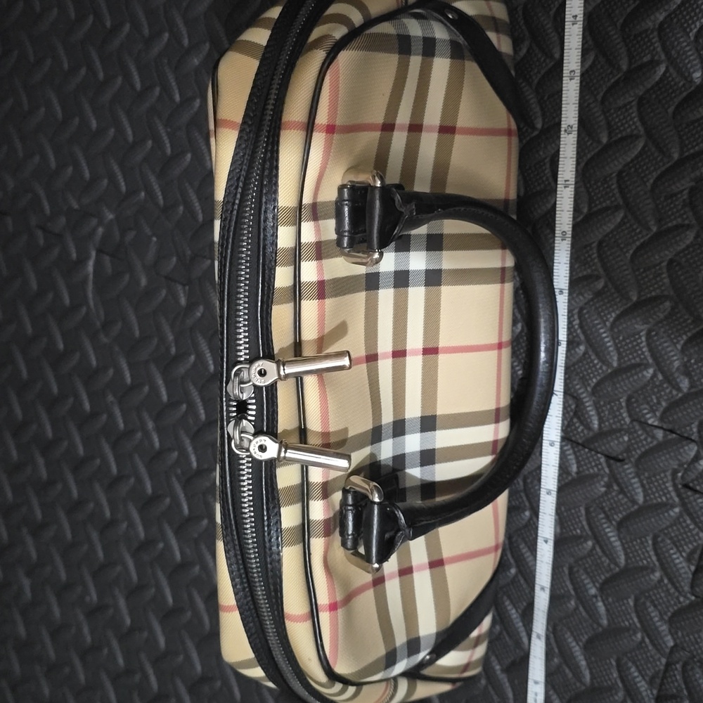 Burberry Beige and Black Checkered Bag